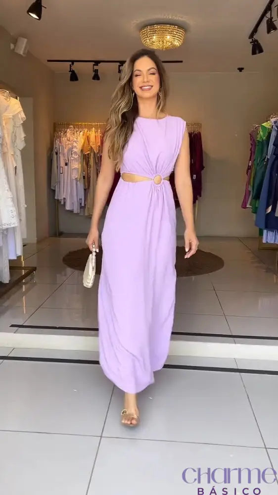 Vestido Lavanda Grace - Elegância e Leveza em Cada Detalhe