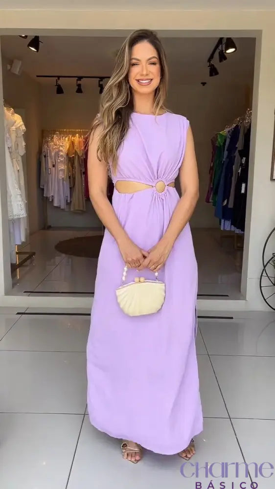 Vestido Lavanda Grace - Elegância e Leveza em Cada Detalhe