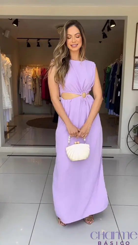 Vestido Lavanda Grace - Elegância e Leveza em Cada Detalhe