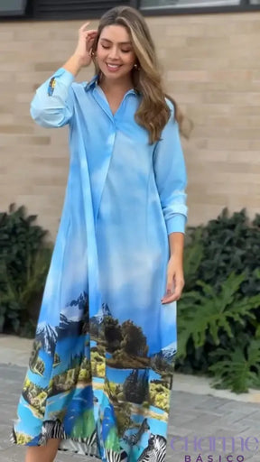 Vestido Paisagem Clara – Conforto e Elegância Inspirados na Natureza