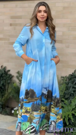 Vestido Paisagem Clara – Conforto e Elegância Inspirados na Natureza