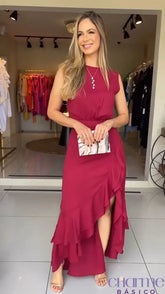 Vestido Rubi – Elegância e Movimento em Um Só Modelo!